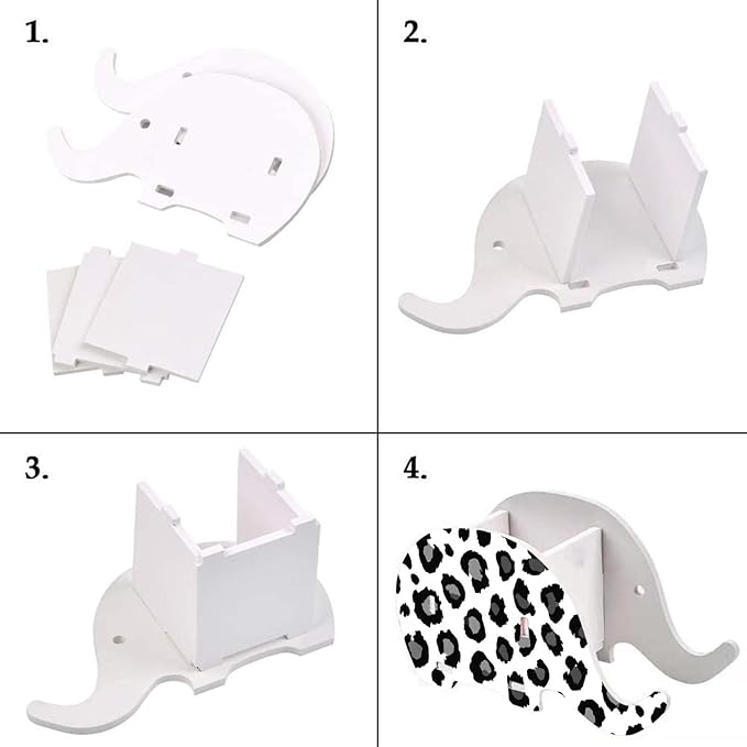 Keyboard Wrist Rest Pad Ergonomic Mouse Pad SetNon-Slip PU Base for Laptop Home Gaming OfficeMatching Elephant Pen Holder and Cup Coaster(Leopard Print) …
