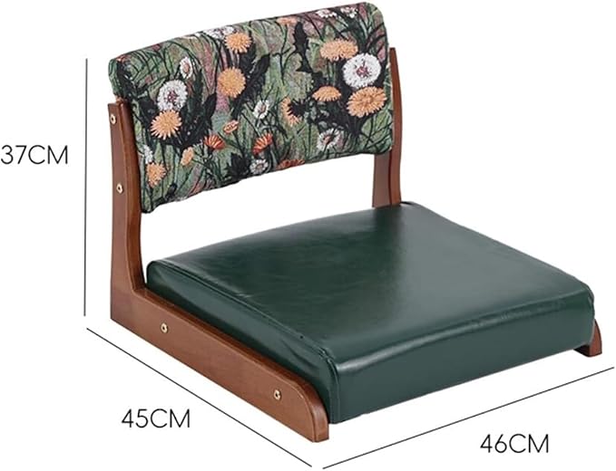 ELEFOCUS Floor Chair with Back Support Japanese Timber Legless Stool Chairs Tatami Floor Cushions Seat Chairs Back Jack Chair(Brown Walnut)
