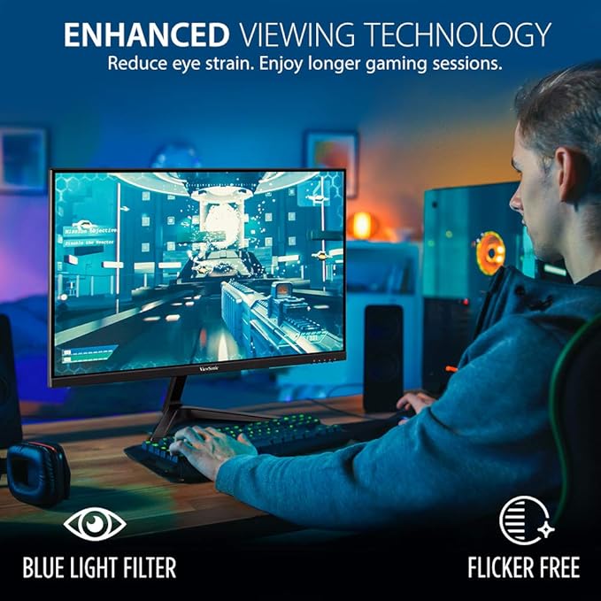 ViewSonic VX2718-P-MHD 27 Inch 1080p 1ms 180Hz Gaming Monitor with FreeSync Eye Care HDMI and DisplayPort