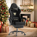 Soontrans Black Velvet Fabric Gaming Chair with Footrest Reclining Office Computer Desk Game Chairs with Massage Lumbar CushionHeadrestErgonomic Comfortable Video Gamer Chair for Adult