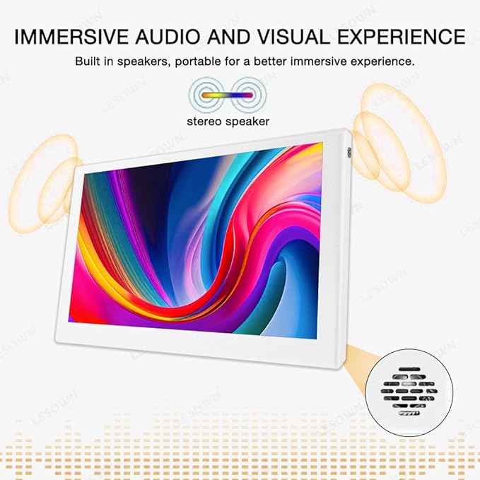 mini Monitors Touch Compact Screen 5 inch HDMI IPS 480x800 HD LCD Lightweight White Portable Sub Display with Speakers for PC Laptop