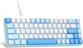 MageGee Portable 60% Mechanical Gaming Keyboard MK-Box LED Backlit Compact 68 Keys Mini Wired Office Keyboard with Red Switch for Windows Laptop PC Mac - Sky Blue