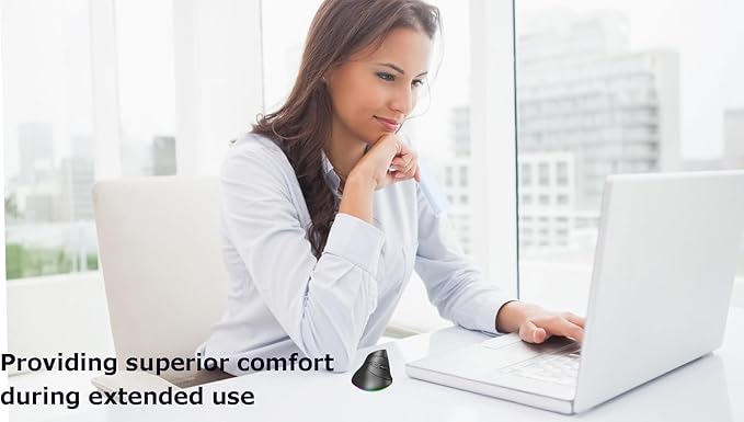 Wireless Mouse Bluetooth Rechargeable Dual Mode Ergonomic Vertical Large Carpal Tunnel Ergo Optical Travel Cordless Mice for PC Laptop Computer Mac iPad Pro MacBook Pro/AirRGB LightSide Buttons