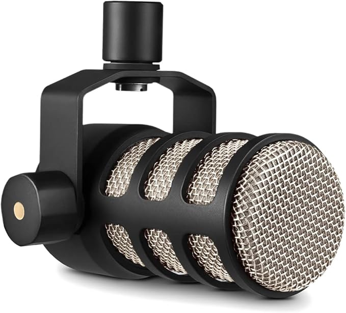 RØDE PodMic Cardioid Dynamic Broadcast Microphone with Integrated Swing Mount for Podcasting Streaming Gaming and Voice Recording Black