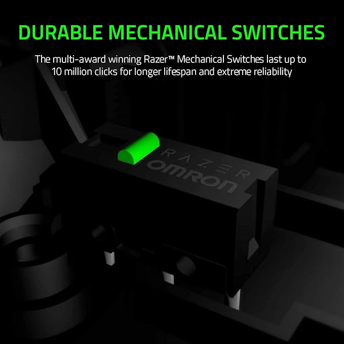 Razer DeathAdder Essential Gaming Mouse: 6400 DPI Optical Sensor - 5 Programmable Buttons - Mechanical Switches - Rubber Side Grips - Mercury White(Pack of 10)