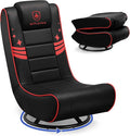 GTPLAYER Floor Gaming Chair Foldable Swivel Floor Chairs for Kids Boys Comfy Video Game Seat with 360° Multipurpose for Gamers Bedroom or Game Room (Black-Red)
