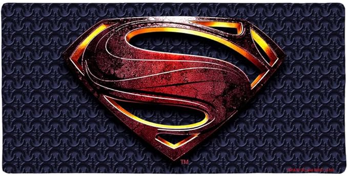 Justice League Movie Superman Logo Large Gaming Mouse Pad Desk Mat with Stitched Edges Non-Slip Base for Gamer Home and Office 31.5 x 15.7