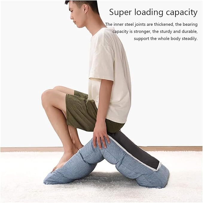 ELEFOCUS Folding Sofa Chair Folding Floor Chair Meditation Chair with Backrest Leisure for Bay Window Bedroom(Khaki)