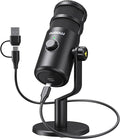 MAONO USB Dynamic Microphone Podcast Recording Microphone with Gain Knob Plug &amp Play Metal Structure Voice-Isolating Technology Cardioid Studio PC Mic for Streaming Vocal Home Studio-PD100U