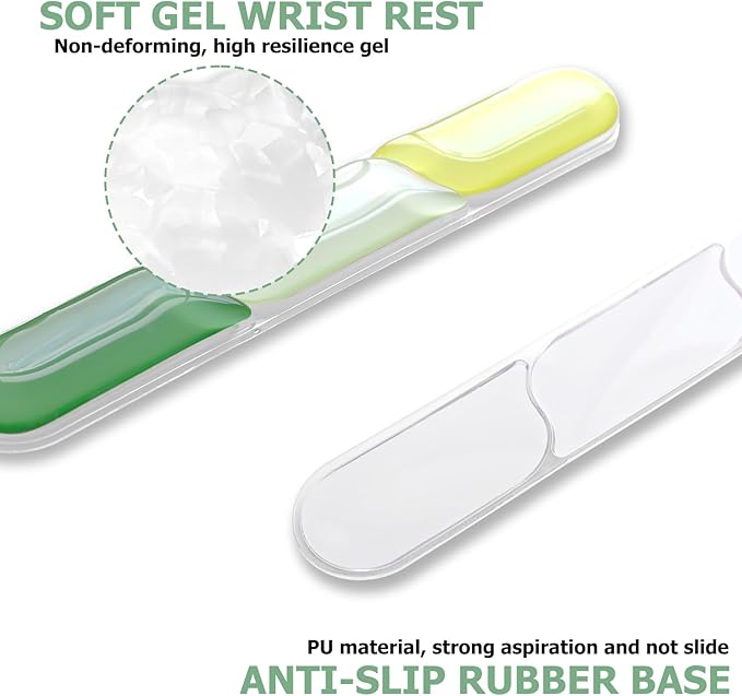 Gel Keyboard Wrist Rest Ergonomic Wrist Rest for Computer Keyboard and Mouse Soft Mouse Wrist Support and Keyboard Pad for Typing Pain Relief Suitable for Office Home Computer Gaming - Green