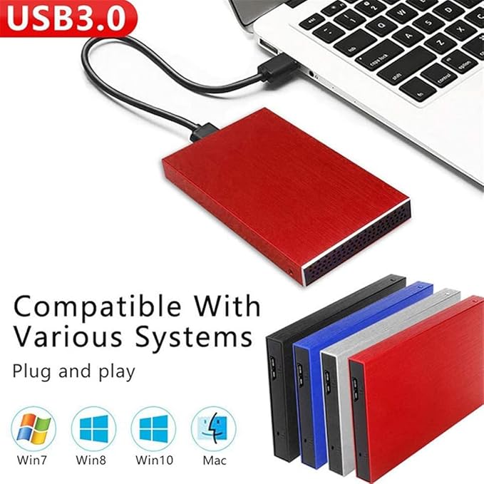 HDD 2.5 Hard Disk 500GB 1TB 2TB Portable External Hard Drive Disk Externo Hard Drive for Laptop Computers (Color : D) (D)