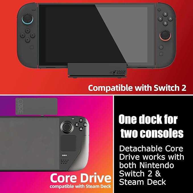 by Skull &amp Co. Jumpgate Pro: Portable Dock Station with Detachable USB Hub Adapter for Switch 2(2025) /Switch OLED (2021)/Switch (2017) and Macbook HDMI2.1 8k@30Hz or 4K@120Hz USB3.0 Port