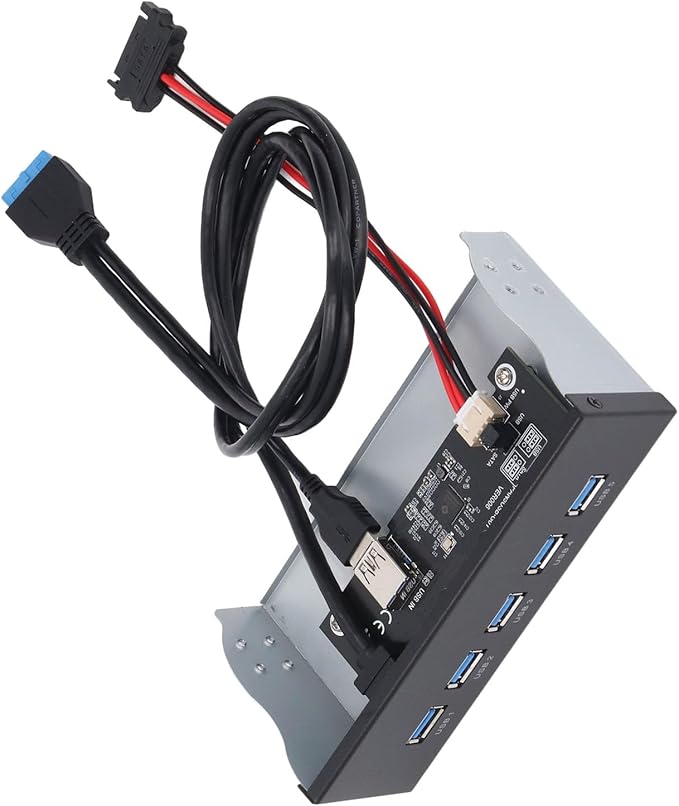 5.25 Inch 19 Pin Front Panel USB Hub 5xUSB3.2 GEN1 Ports GL3510 Controller Multi System Compatibility for WIN7 8 10 2003 OS X
