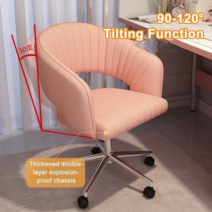 YCKEGEW Recliner Chair Home Office Desk Chairs Game Computer Chair Hollow Backrest Work Chair with WheelsLift Swivel Seat Chair Bedroom Chair(Yellow)