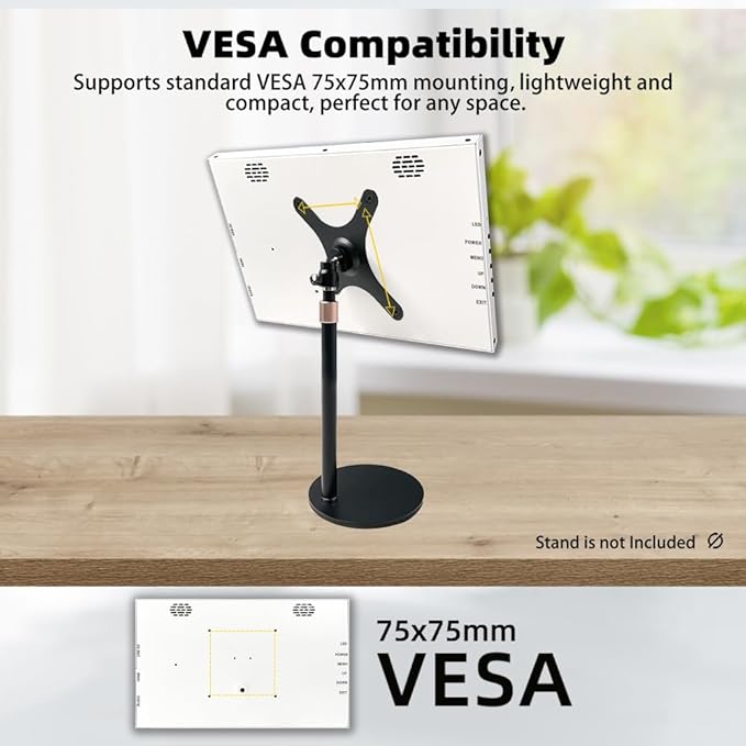 Small HDMI Computer Temp White Monitor 10.1 inch 1024x600 IPS Sensor Panel Mini Secondary Screen PC Temperature Display Built-in Speakers for Windows PC