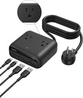 Belkin GaN Charging Station 70W 7-in-1 Dual USB C Charger w/ 3X AC Outlets 2X USB A Ports - Power Strip for iPhone Apple Watch iPad MacBook Chromebook Samsung Galaxy Pixel 10 &amp More - Bla