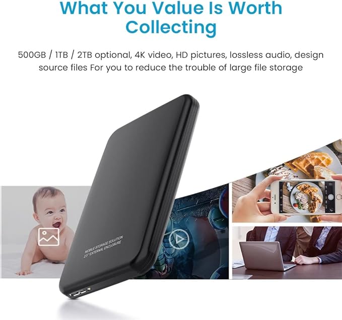 USB3.0 External Hard Disk 500GB 1TB 2TB Storage Device Drive 7200rpm Drive Mobile Hard Disk HDD 2.5(Color:DSize:2TB)