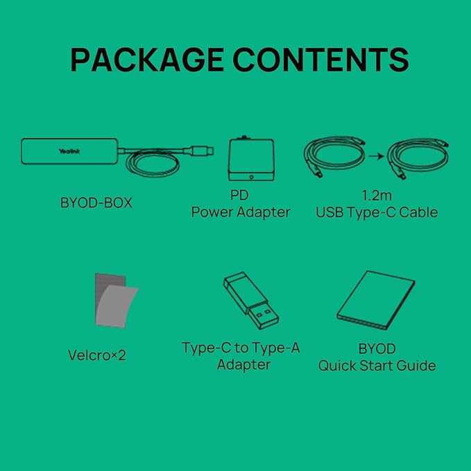 Yealink UVC34 Conference Room Video &amp BYOD-Box USB Hub Buddle
