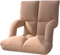 Adjustable 6-Position Floor ChairLazy Sofa Chair with Back SupportFolding Chaise Lounge Sofa Chair with ArmrestPadded Comfy Recliner Gaming Chairs for Living Room Bedroom (Beige)