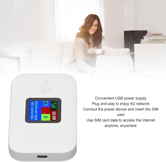 4G Portable 300Mbps 10 Users Sharing 3000mAh Mobile Router Support Secure Encrypted Network Fast Stable Internet Access for Phone Laptop Tablet