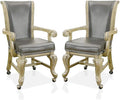 Furniture of America Enschede Faux Leather Gaming Chair in Gray (Set of 2)