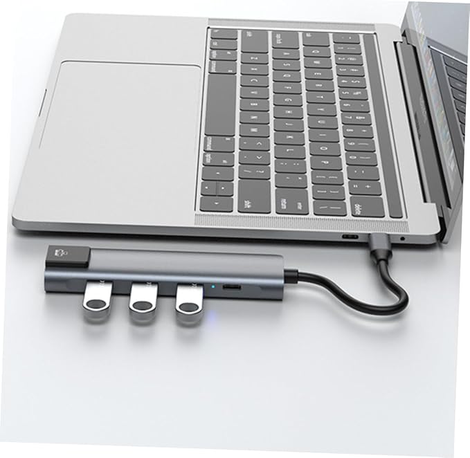 Angoily Type C Docking Station with Pd Charging Port Multi Port USB Hub Adapter for Laptop Compact Design Durable Material Access No Driver Required