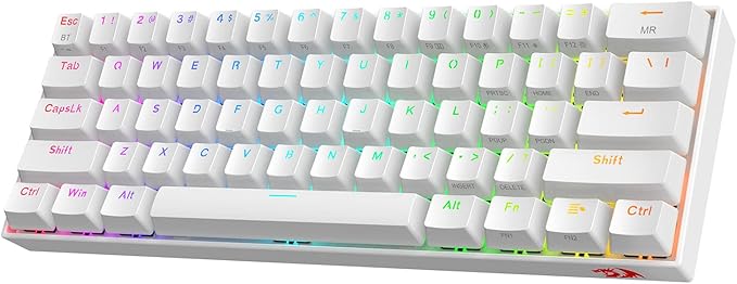 Redragon K530 Pro Draconic 60% Wireless RGB Mechanical Keyboard BT/2.4Ghz/Wired 3-Mode 61 Keys Compact Gaming Keyboard w/Hot-Swap Socket Free-Mod Plate Mounted PCB &amp Linear Red Switch