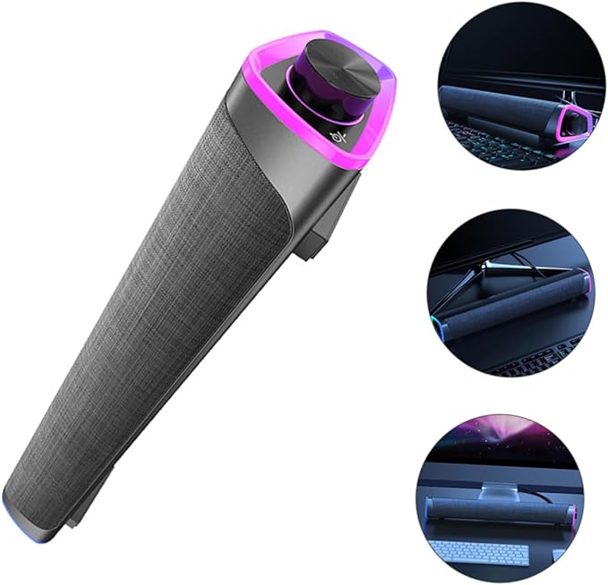 Mikikit Soundbar for Dual Horns Design Immersive Experience Compact Audio Speaker Smart Soundbar