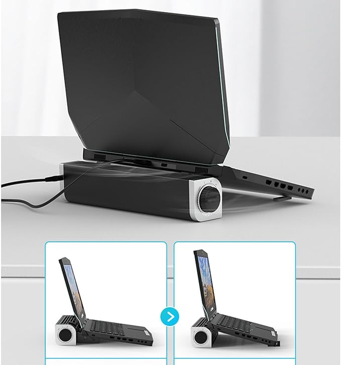 RGB Laptop Cooling Pad Gaming Cooler Fan Stand 3 Gears Fans for 12-18 Inch Gaming Laptop Cooling Fan Stand USB RGB
