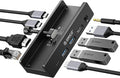 ORICO Clip Docking Station 8-in-1 Clamp USB C Hub with 4K@60Hz HDMI 100W PD Gigabit Ethernet 4xUSB Port AUX 10Gbps Clamp Docking Station for Laptop MacBook PC (Adapter Not Included)