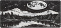 Black Forest Moon Large Mouse Pad Gaming Mousepad Desk Mat for Desktop Computer Keyboard Waterproof Mouse Mat Desk Pad with Non-Slip Base for Game School Office Home 35.4 x 15.7