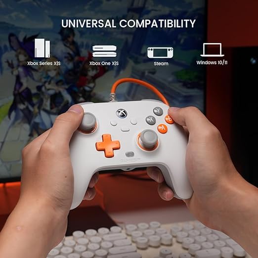 GameSir T7 Wired Controller for Xbox Series X|S Xbox One &amp Windows 10/11 Plug and Play Gaming Gamepad with Hall Effect Joysticks/Hall Trigger 3.5 mm Audio Jack - White
