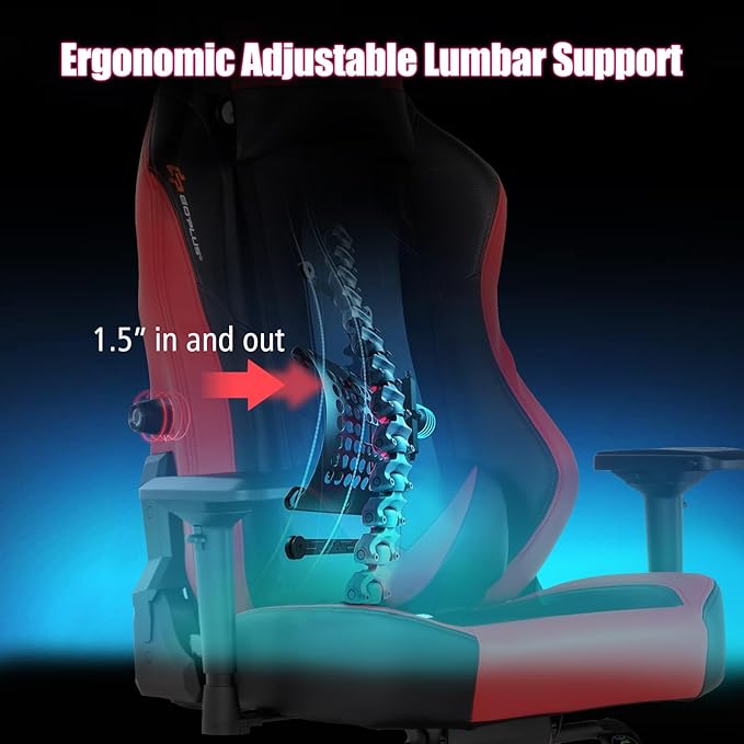 Goplus Gaming Chair 360° Swivel Computer Chair with Casters Multi-Angle Reclining Tension Control 4D Armrest Headrest Gas Lift Height Adjustable Game Chair for Office Bedroom Red