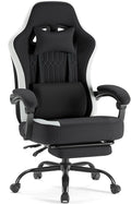 DUMOS Gaming Chair with Linkage Armrests Video Game Chairs with Pocket Spring Cushion Ergonomic Computer Silla Gamer Office Desk Chair with Footrest for Adults &amp Students Black