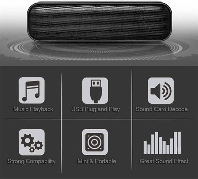 Computer Speakers Small Computer SoundbarUSB Computer Speaker for Desktop Laptop Speaker PC Speaker