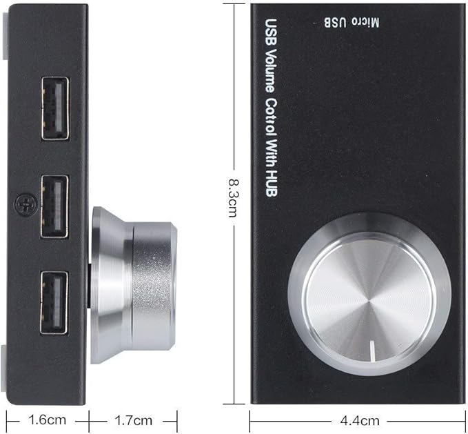 Audio Knob Multipurpose USB Multimedia Volume Controller Adjuster Metal Tablet One Key Mute Speaker Mini for Computer