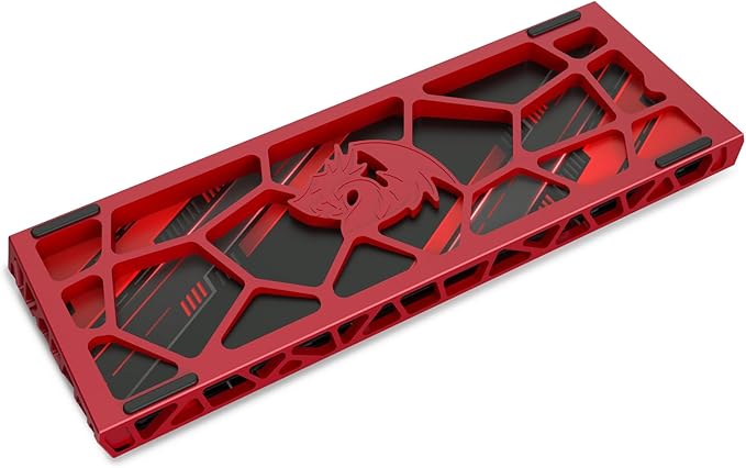 Redragon K753 HE Rapid Trigger Gaming Keyboard 60% 61 Keys Wired Mechanical Keyboard w/Hype-Red Hollowed-Out Aluminum Base Next-Gen UltraMag 100% POM Silky Rappid Trigger Magnetic Switch