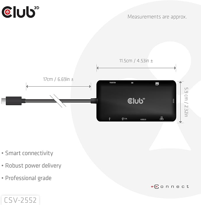 Club3D CSV-2552 9-1 USB-C® Dual HDMI™ 100W Hub