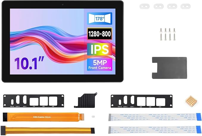 Industrial HMI All-in-one Touch Display for Raspberry Pi 5 4 10.1inch Screen Monitor Dual 4K HDMI Output 10-Point Touch @XYGStudy (RPI-HMI-101D-ACCE-B)