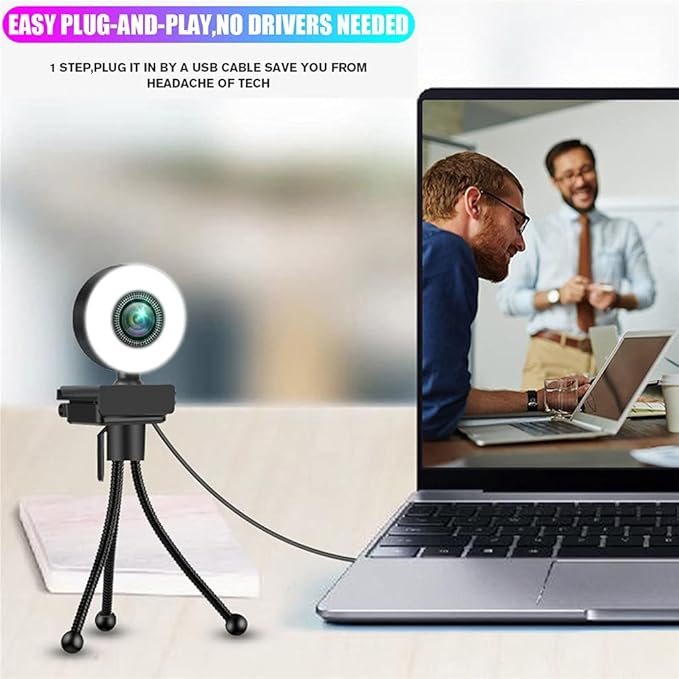 Multifunctional 1080p Mini Ringlight for Makeup Live Fill Light LED Dimmable Lamp Photo Video Camera