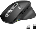 Arteck Multi-Device Wireless Bluetooth Mouse with Nano USB-A USB-C Receiver Ergonomic Right Hand Silent Clicking Rechargeable Mouse for Computer Desktop PC Laptop Mac iPad and Windows 11/10 iPad OS