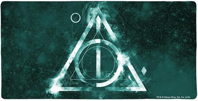 Harry Potter Deathly Hallows Logo Large Gaming Mouse Pad Desk Mat with Stitched Edges Non-Slip Base for Gamer Home and Office 31.5 x 15.7