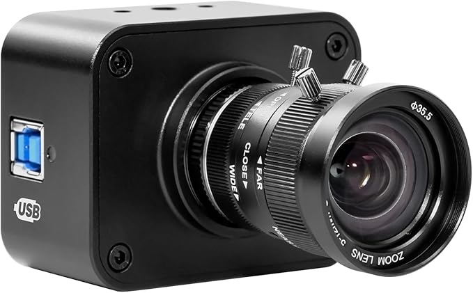 MOKOSE USB Camera 4KUSB3.0 Manual Focus Webcam with 5-12mm Varifocal Lens IMX678 1/1.8 8MP Sensor Support YUY2Web Camera for Desktop Computer Laptop