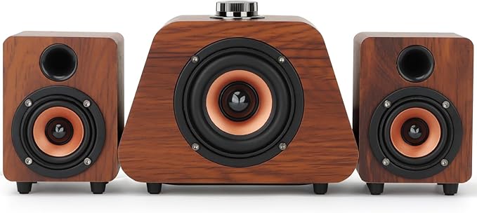 Computer Speakers Mini PC Speaker with subwoofer2.1 USB Powered Desktop Speakers Bluetooth 5.0 and RCA Input pc Speakers for Desktop Laptops Phonograph Phones Tablets(K02)