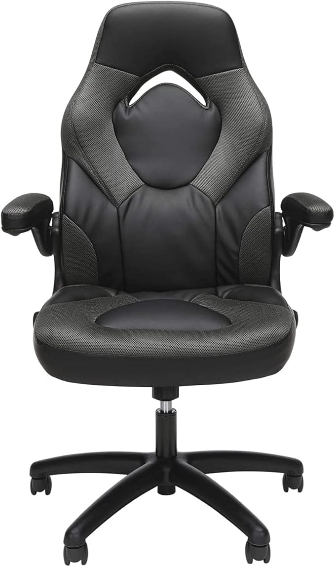 WANYE Gaming Chair Computer Chair Racing Style Cheap Office Chair Comfortable Desk Chair for Teens PU Material Height Adjustable Silent Roller. Grey