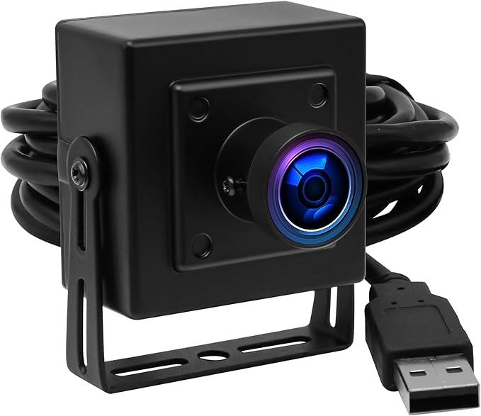 ELP Sony IMX323 Sensor Wide Angle Low Light Mini USB Camera Module with Metal Case HD 1080P 170degree Fisheye Webcam for Computer H.264 UVC USB2.0 Home Surveillance PC Camera for Laptop