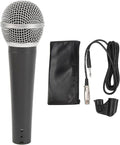 Professional Handheld Wired Microphone Dynamic Mic with Steel Mesh Grille for KTV Stage Performance 6.5mm Copper Cable