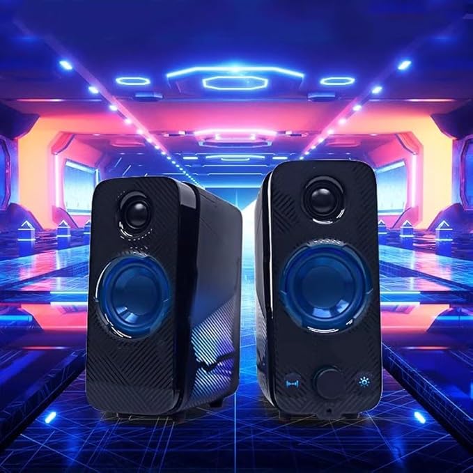 JSEIAJB Game Speaker Computer Audio Dazzling Light Effect Esports Desktop 2.0 Audio Home Computer Audio