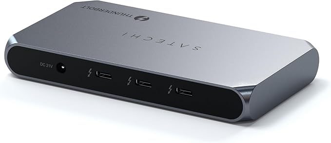 Satechi Thunderbolt 4 Dock Slim Hub Pro USB C 100W Charging Single 8K or Dual 4K Display 4 Thunderbolt 4 Ports USB 3.2 Gen2 for Mac/Windows MacBook Air/Pro M5/M4 Dell Surface Lenovo