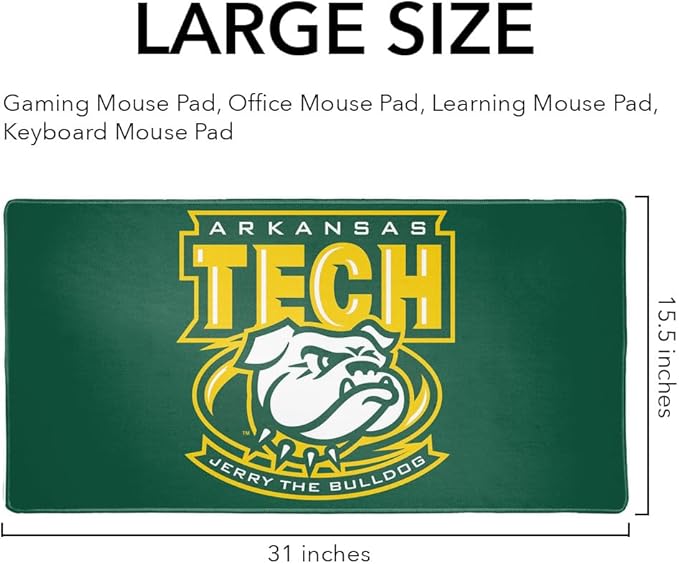Arkansas Tech University Official Logo Large Gaming Mouse Pad Desk Mat with Stitched Edges Non-Slip Base for Gamer Home and Office 31.5 x 15.7